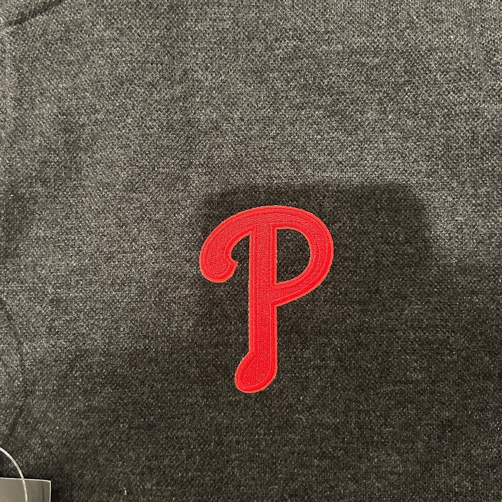 Antigua Men’s Black Sleeve QTR Zip Pullover Philadelphia Phillies - Picture 4 of 4